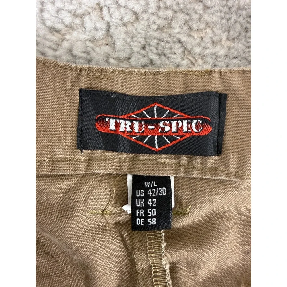 Tru Spec Size 42/30 L Cargo Cropped Capri Pants Brown Button Zip Outdoor‎